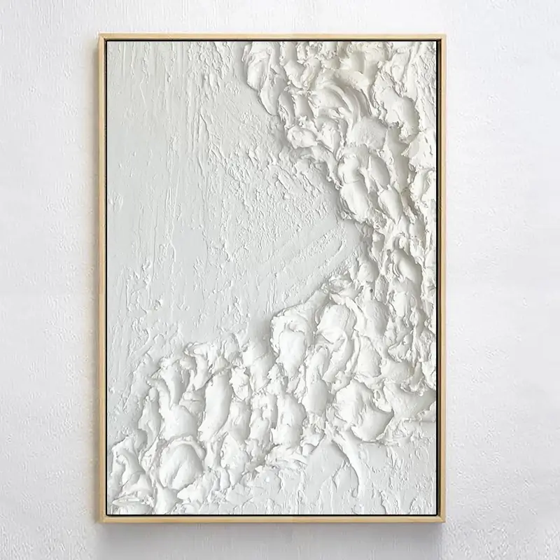 White Minimalist Textured Painting Canvas #MM022