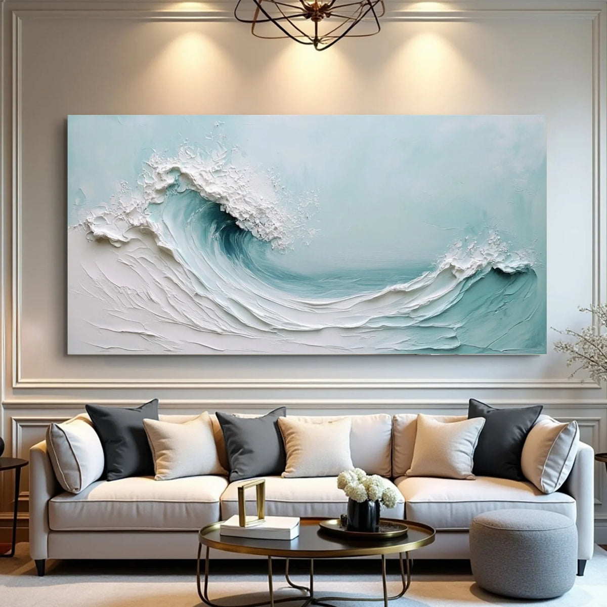 Ocean And Sky Abstract Textured Canvas Art #OS 332