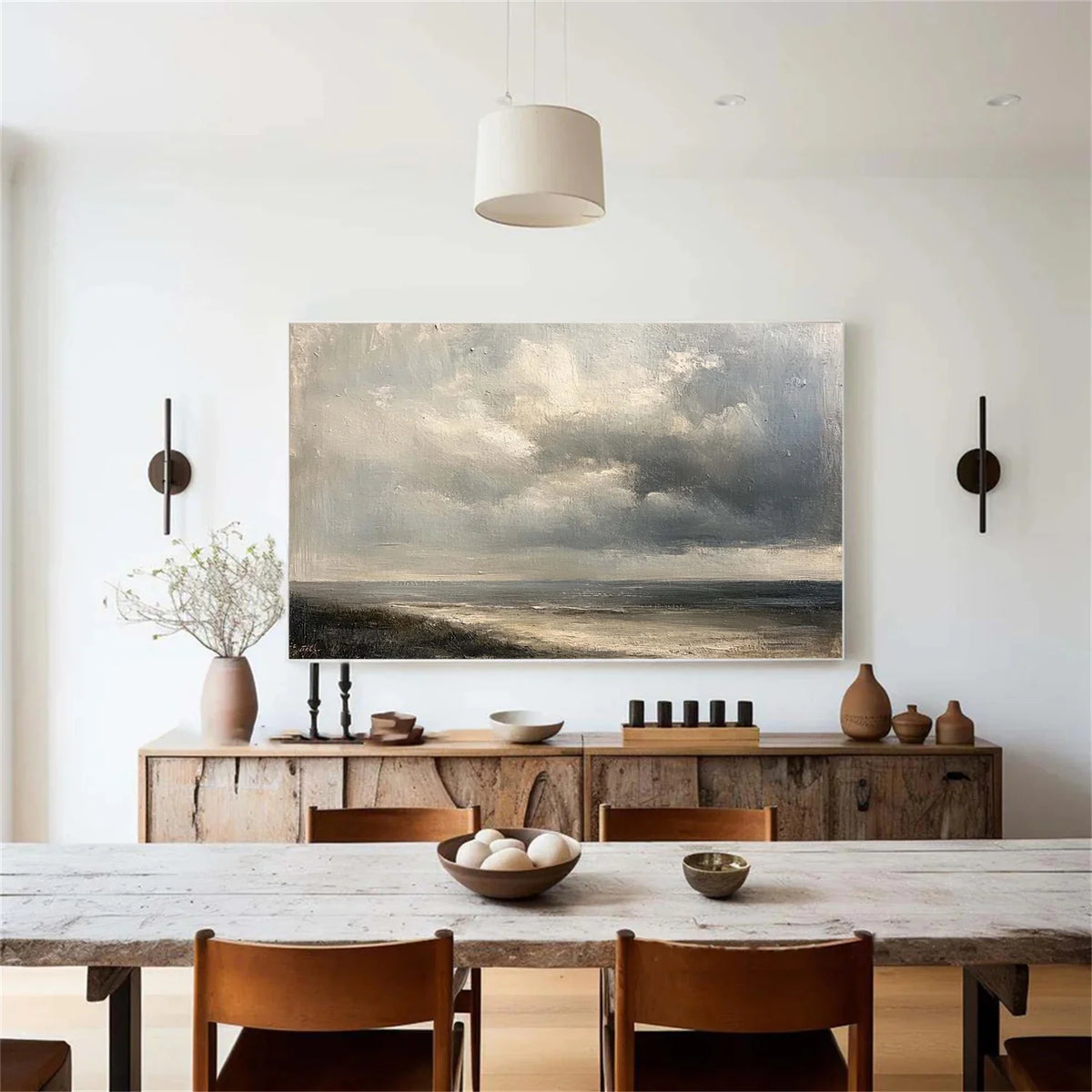 Ocean And Sky Abstract Texture Canvas Art #OS399