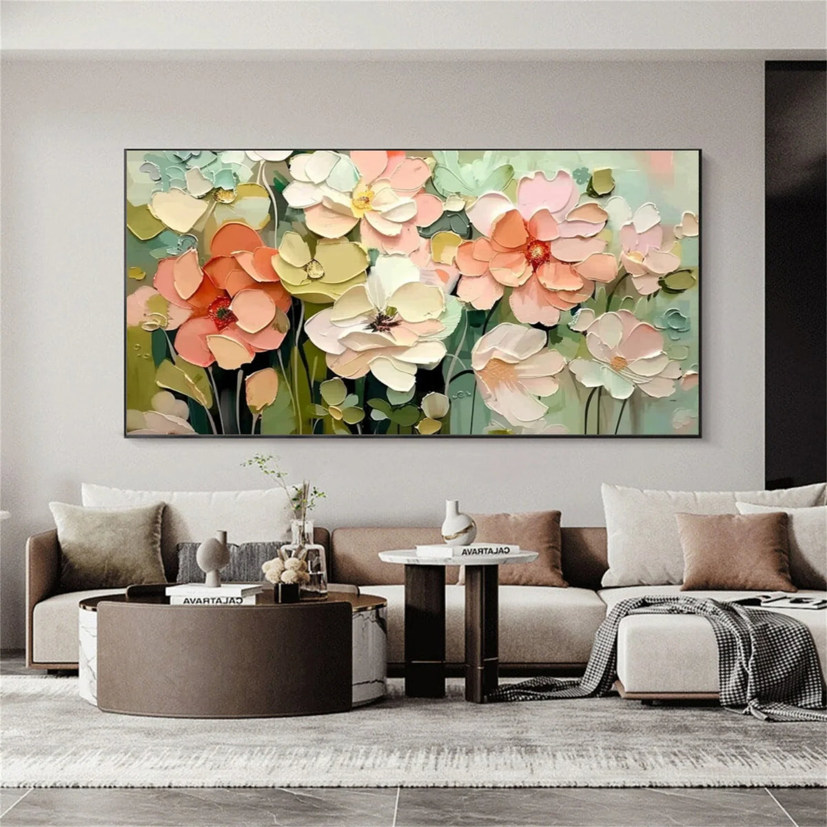 Flower & Tree Abstract Textured Canvas # FT 362