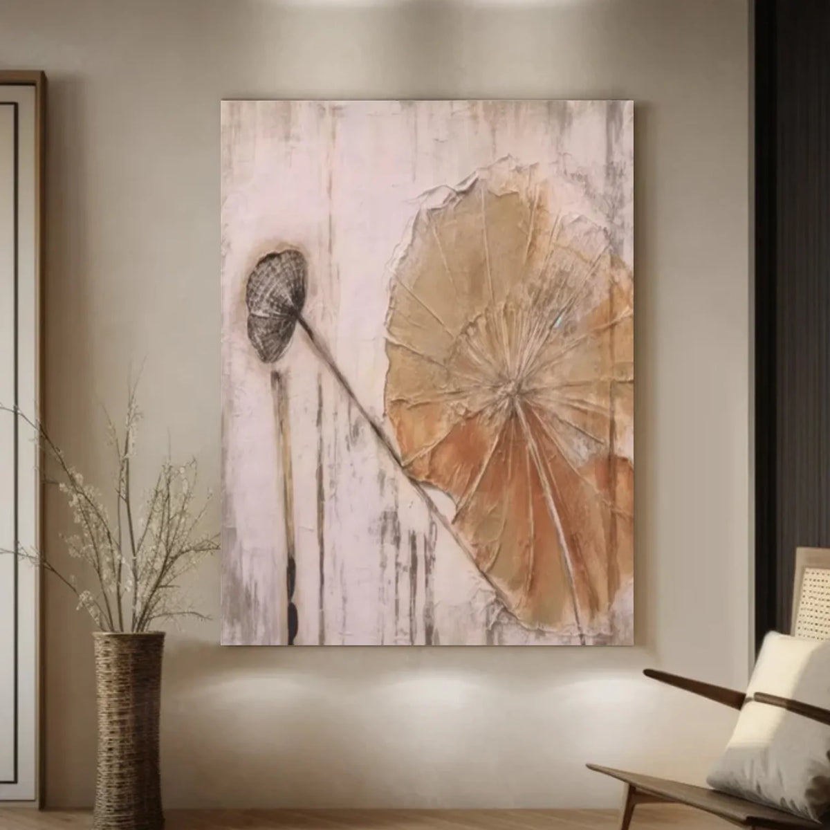 Flower & Tree Abstract Texture Canvas Art #FT 252