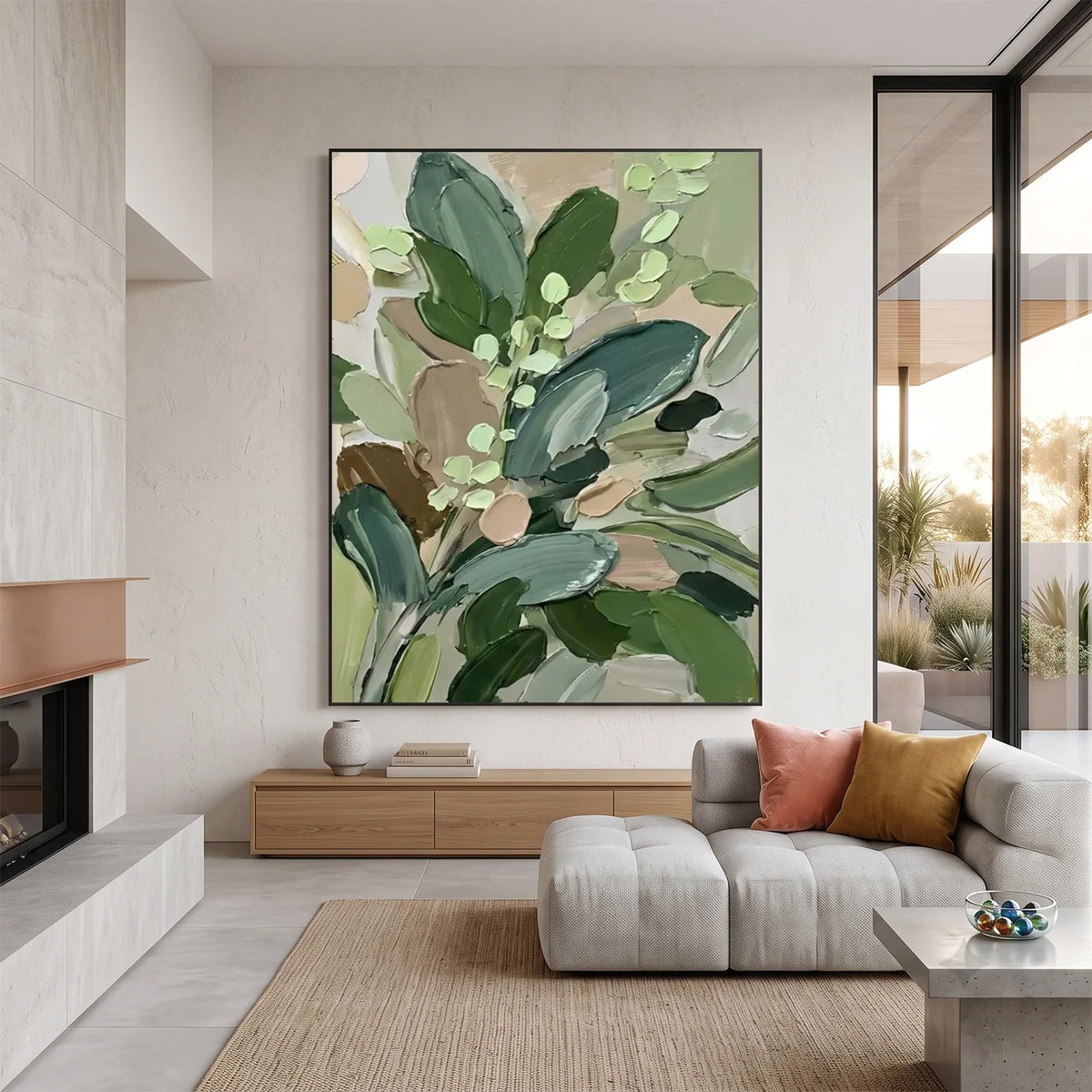 Flower & Tree Abstract Texture Canvas # FT 388