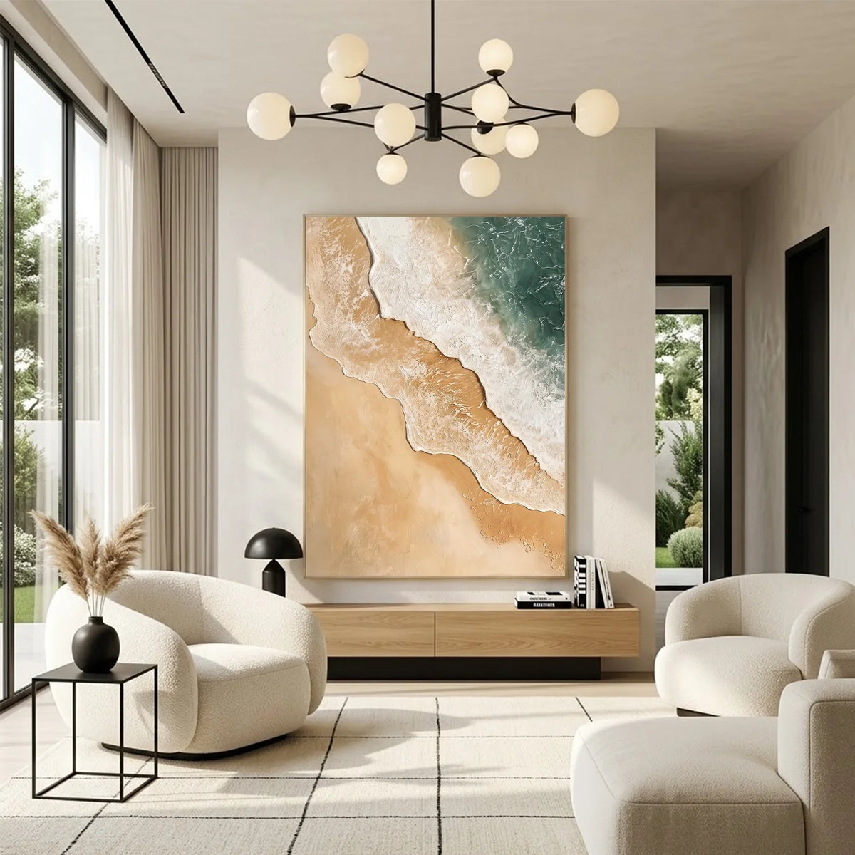 Ocean And Sky Abstract Texture Canvas Art #OS416