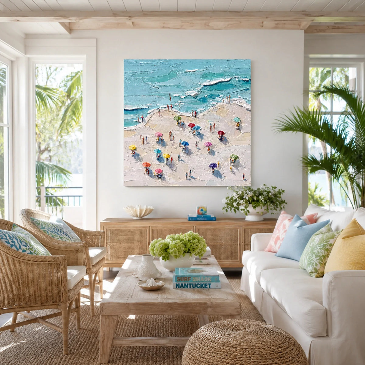 Ocean And Sky Abstract Texture Canvas Art #OS422