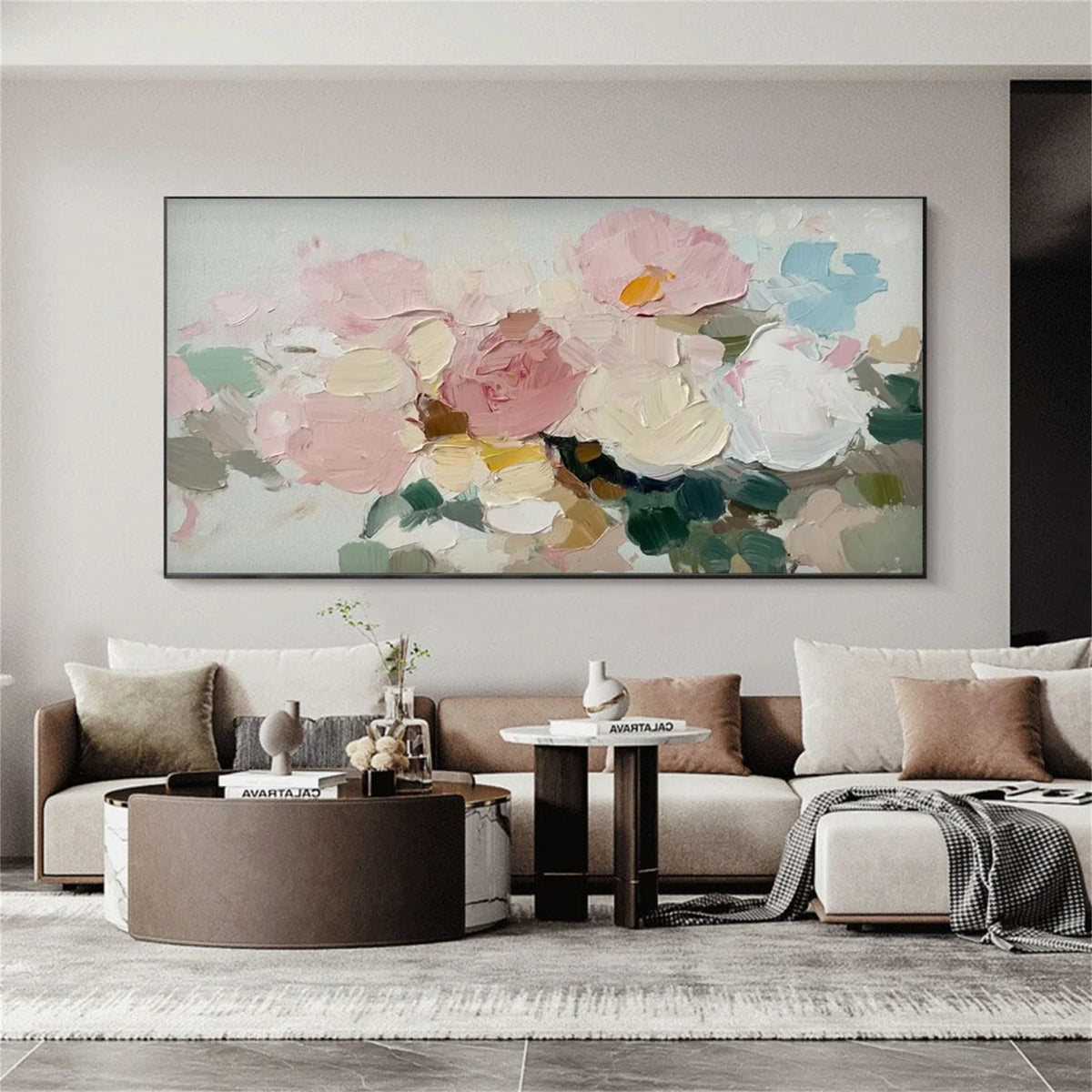 Colorful Flower & Tree Abstract Textured Canvas # FT 340