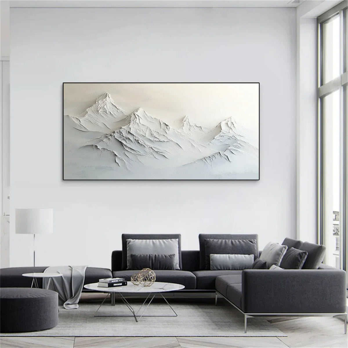Abstract Mountain Textured Canvas Art #MM325