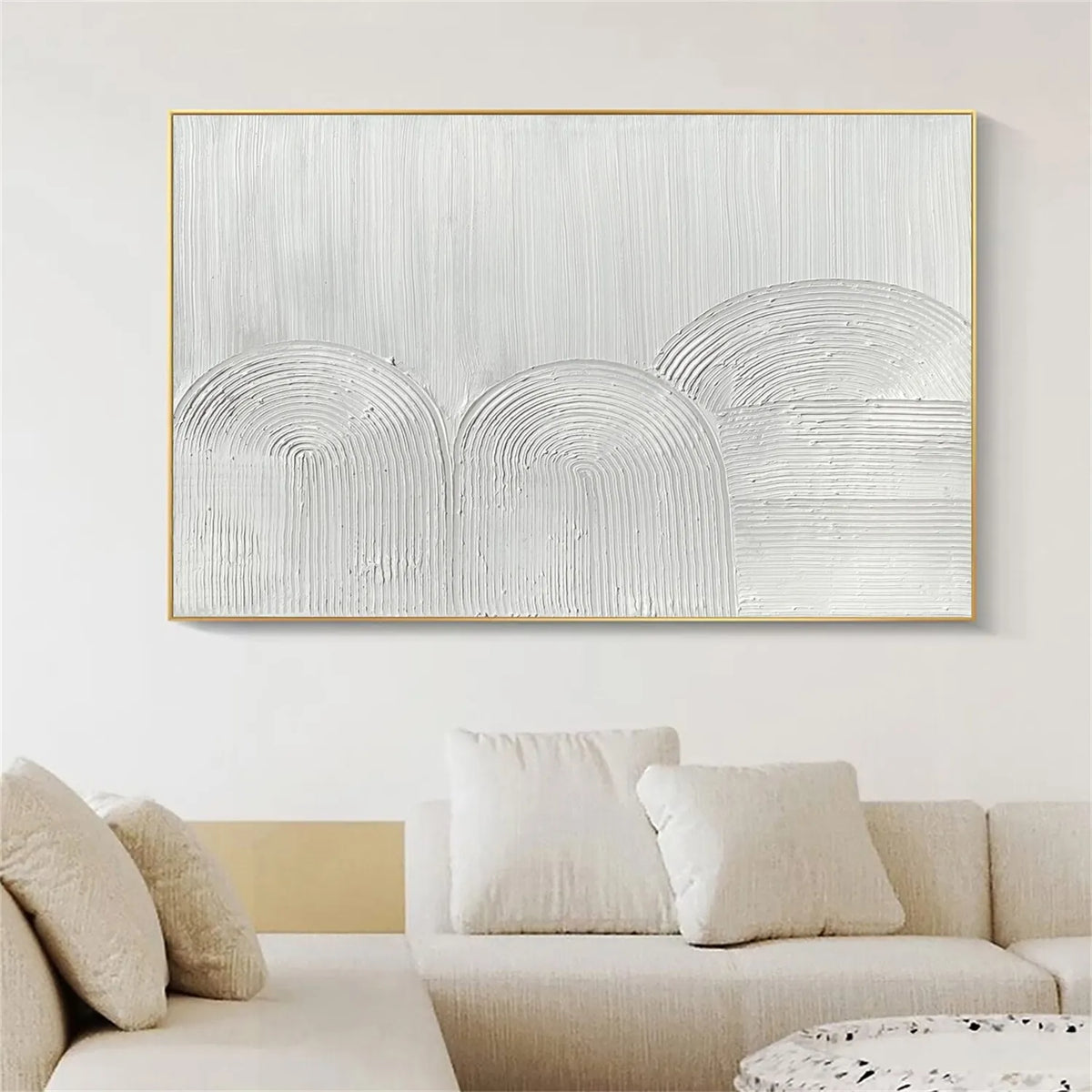 White Minimalist Textured Painting Canvas #MM280