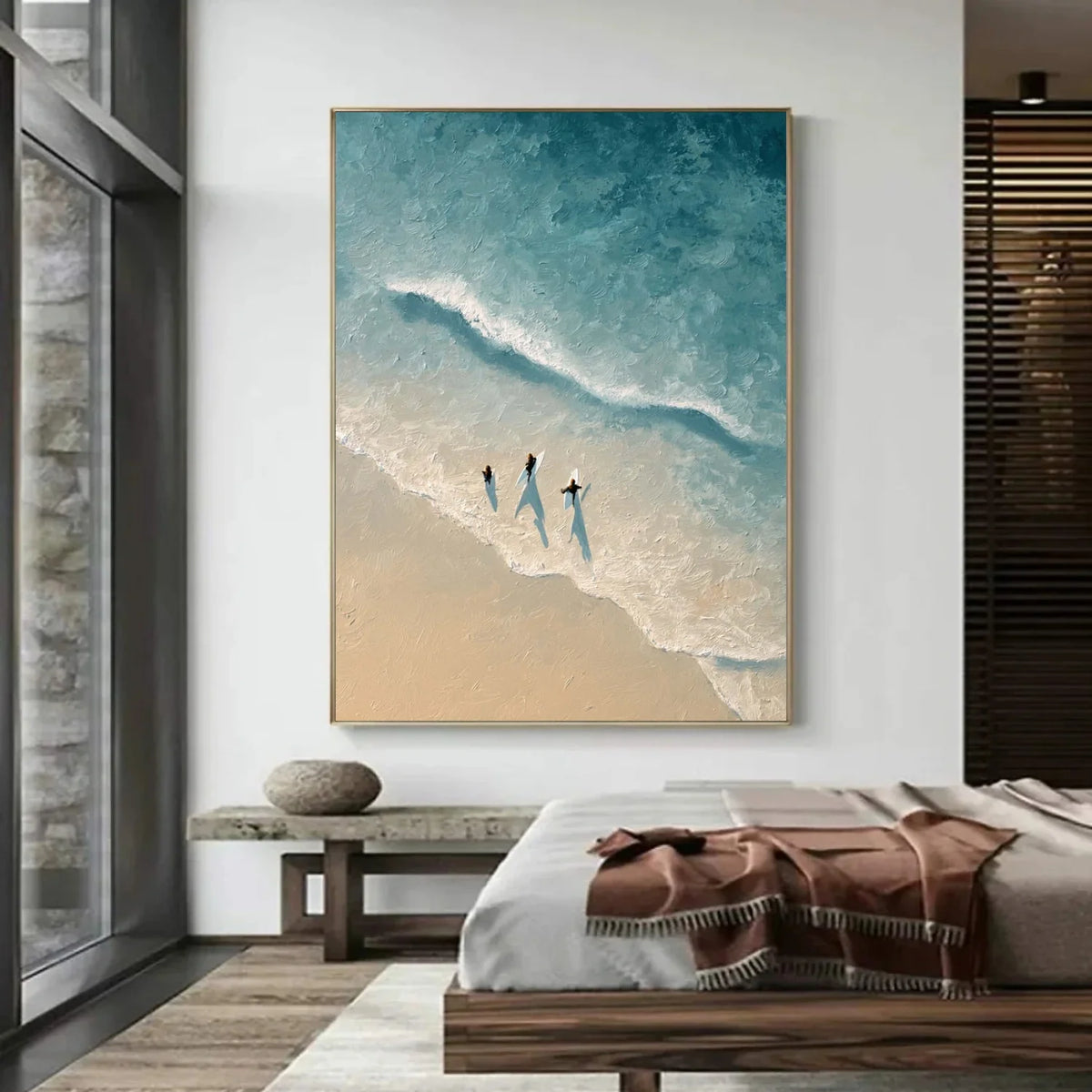 Ocean And Sky Abstract Texture Canvas Art #OS402