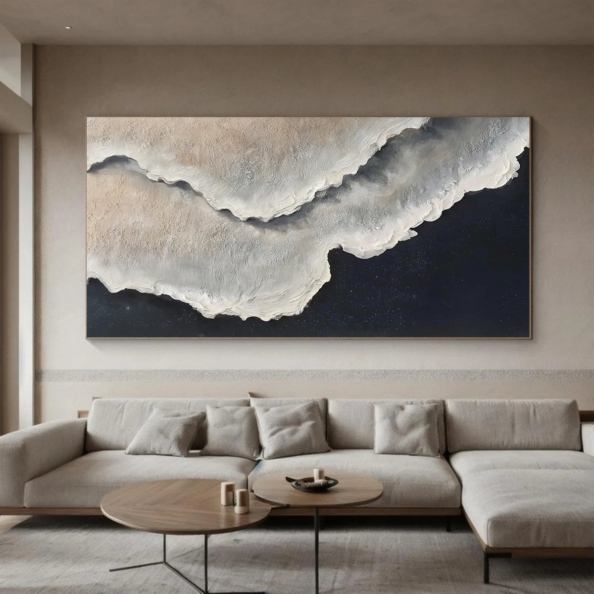 Ocean And Sky Abstract Texture Canvas Art #OS386