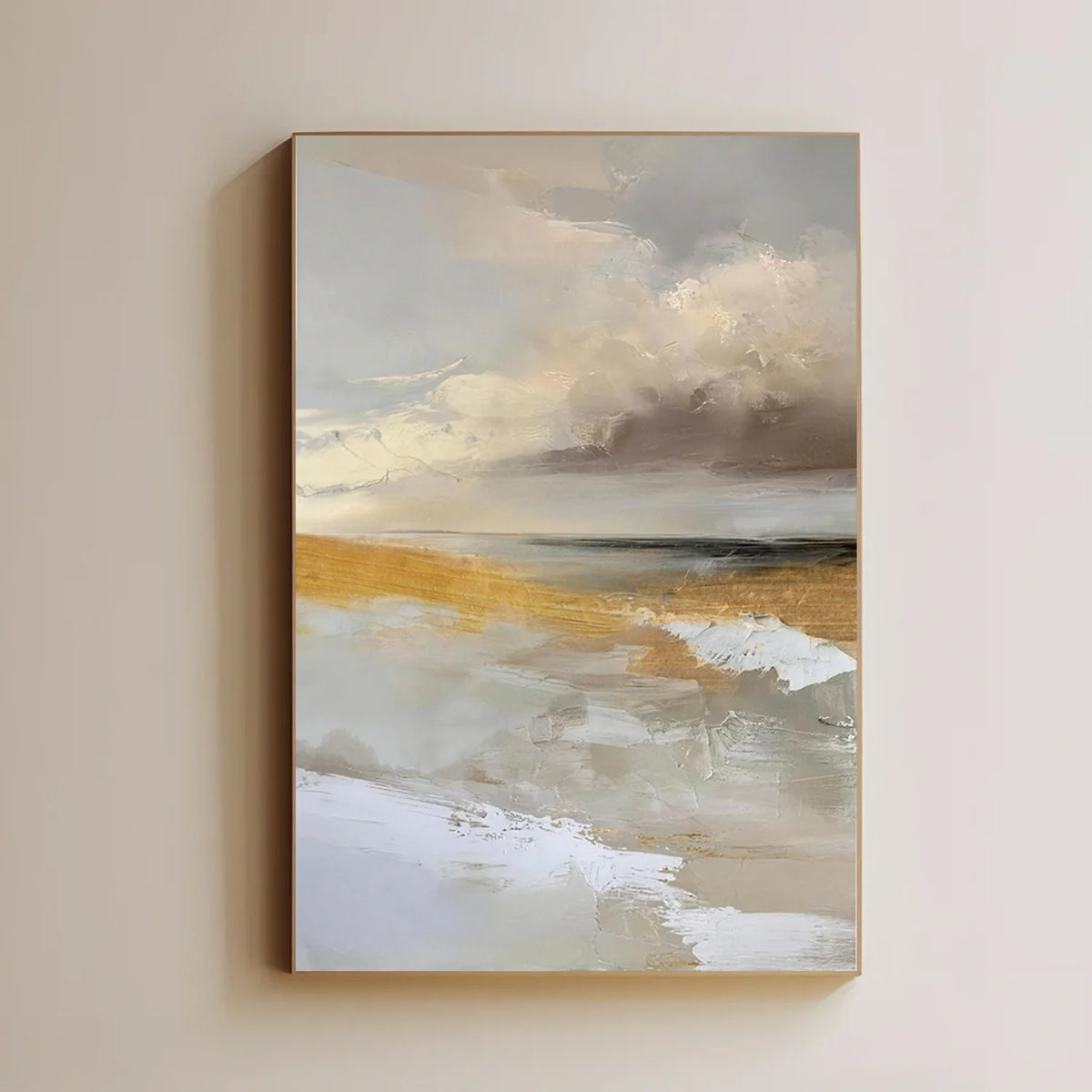 Ocean And Sky Abstract Textured Canvas Art #OS354