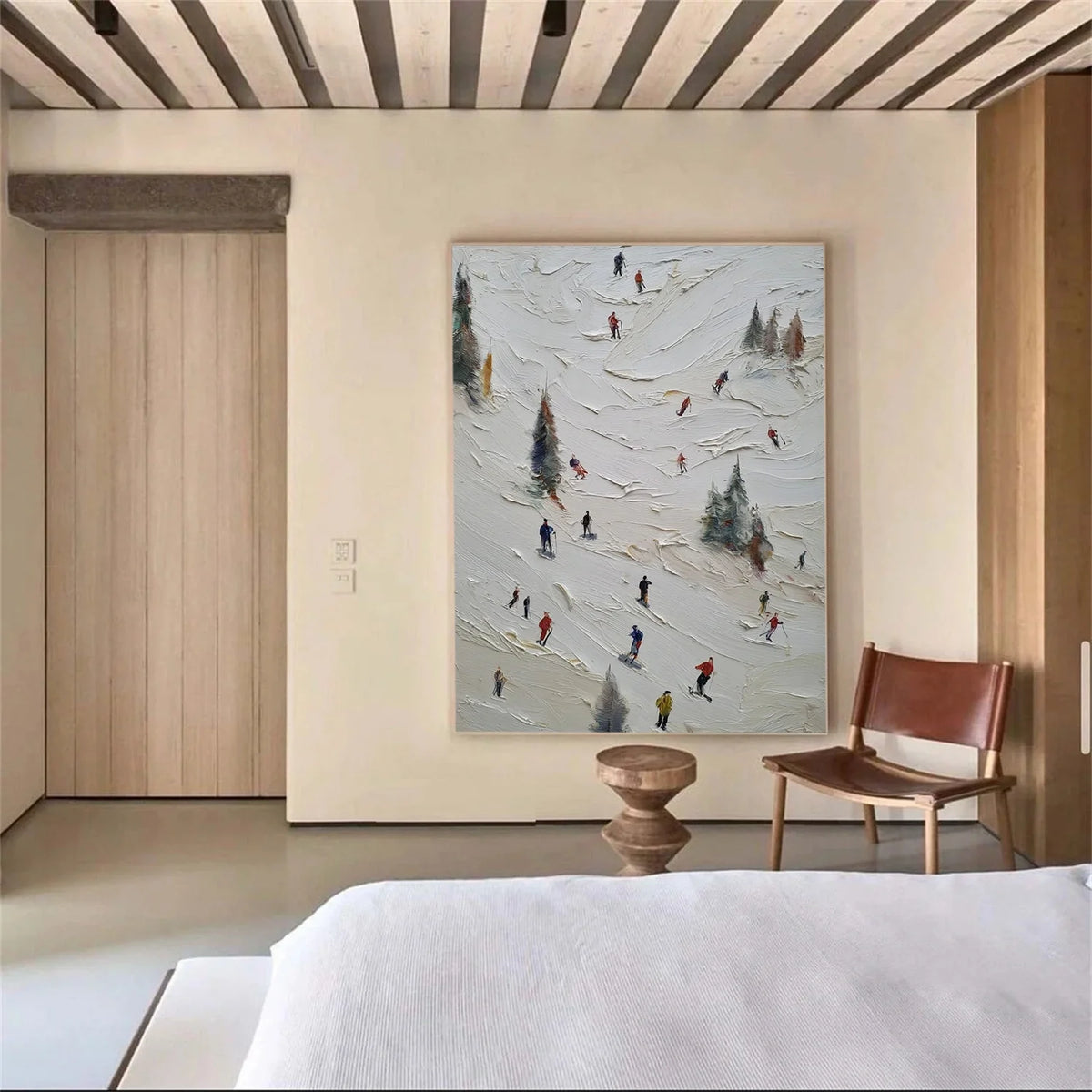 Skiing Sports Art Textured Painting Canvas # SA060