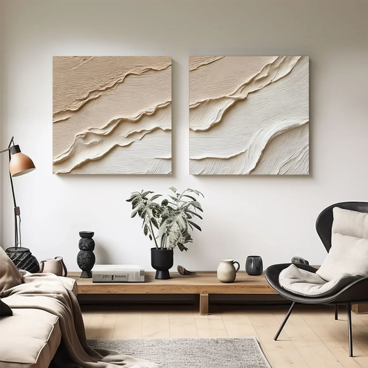 Minimalist Texture Canvas Square Set of 2 # MM411