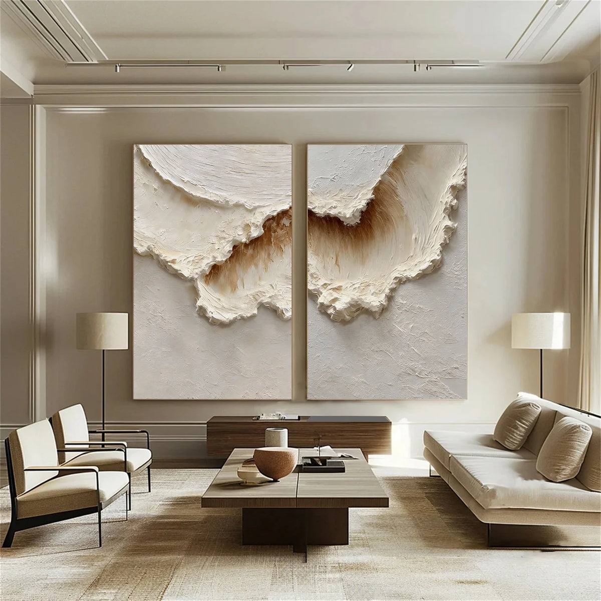 Ocean And Sky Abstract Texture Canvas Art Set of 2 #OS370