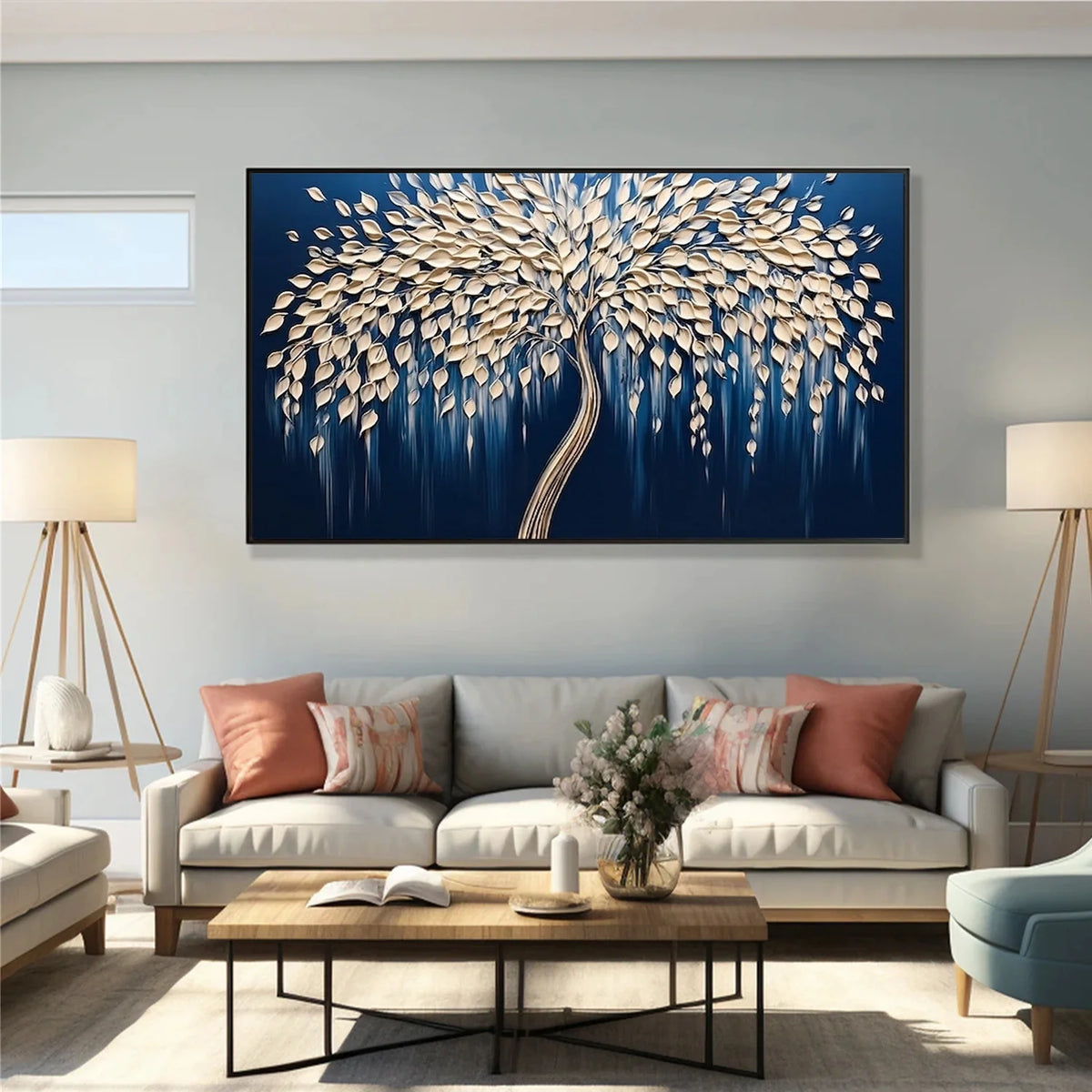 Flower & Tree Abstract Textured Canvas # FT 369