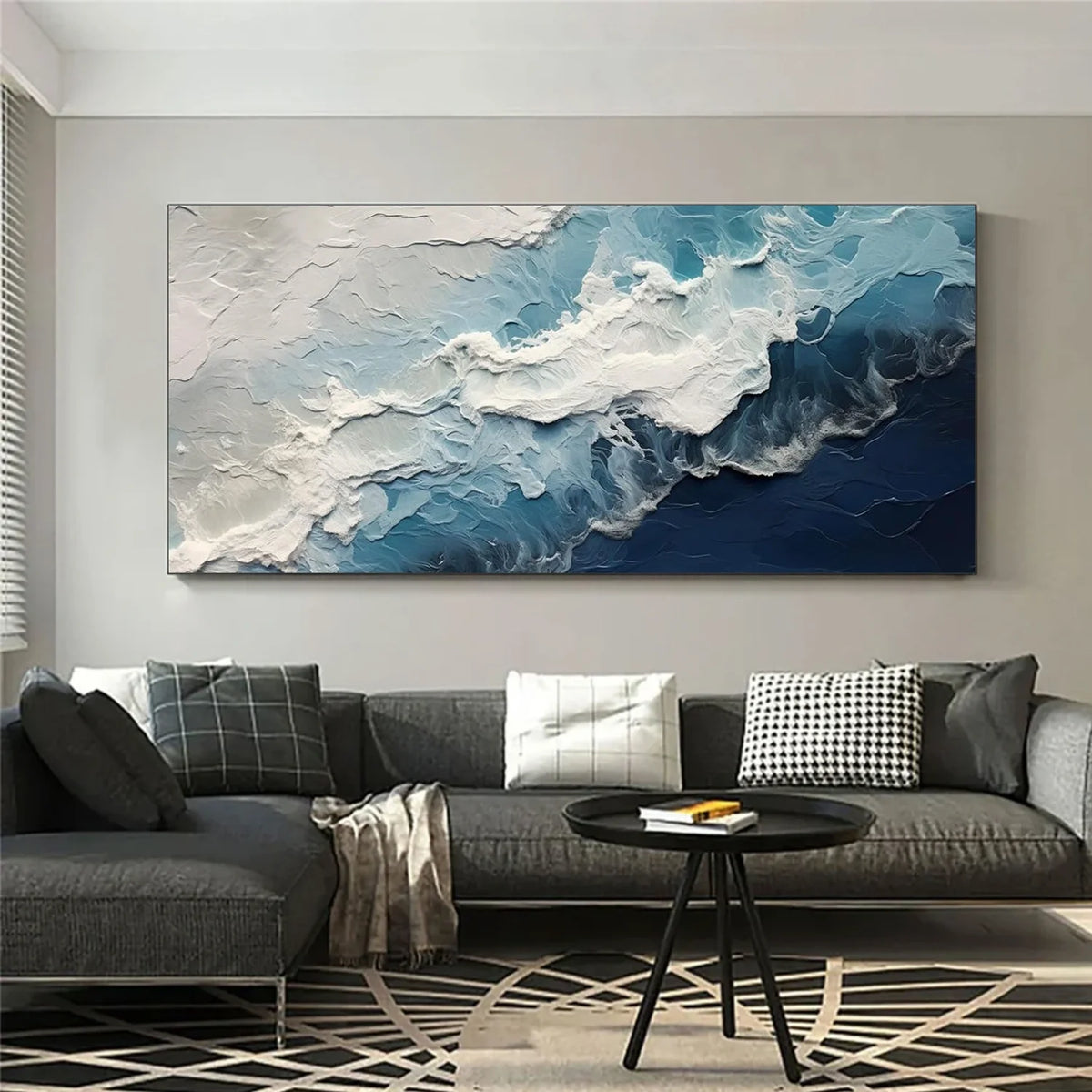 Ocean And Sky Abstract Texture Canvas Art #OS392