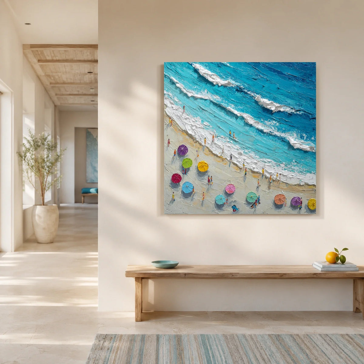 Ocean And Sky Abstract Texture Canvas Art #OS419