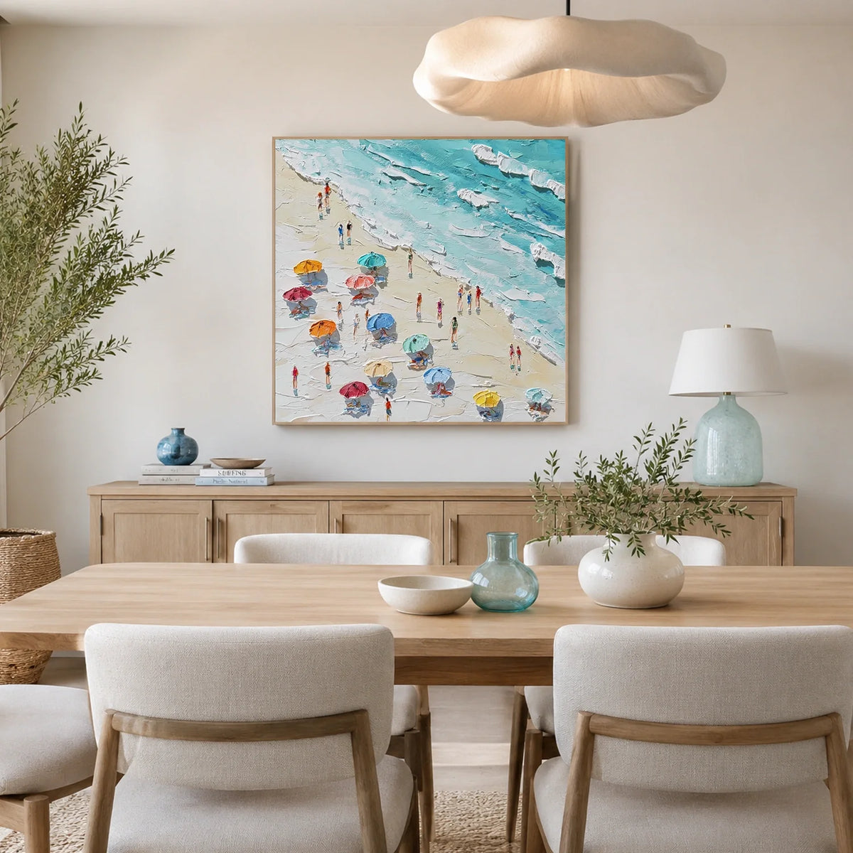 Ocean And Sky Abstract Texture Canvas Art #OS428