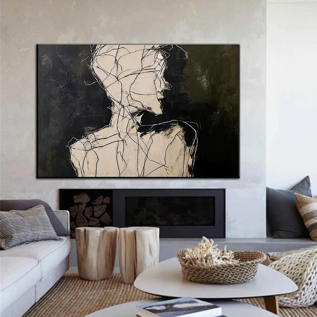 Abstract Portrait Textured Wall Art #PT 063