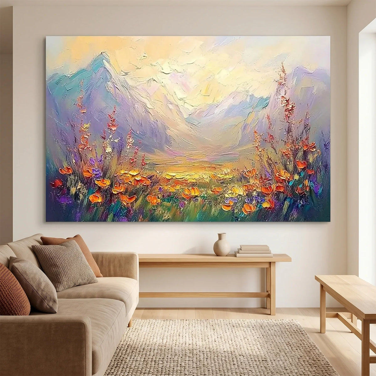 Colorful Flower & Tree Abstract Texture Canvas # FT 382