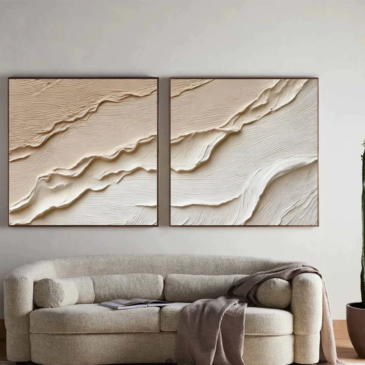 Minimalist Texture Canvas Square Set of 2 # MM411