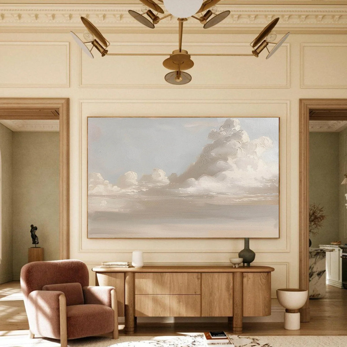 Ocean And Sky Abstract Texture Canvas Art #OS398