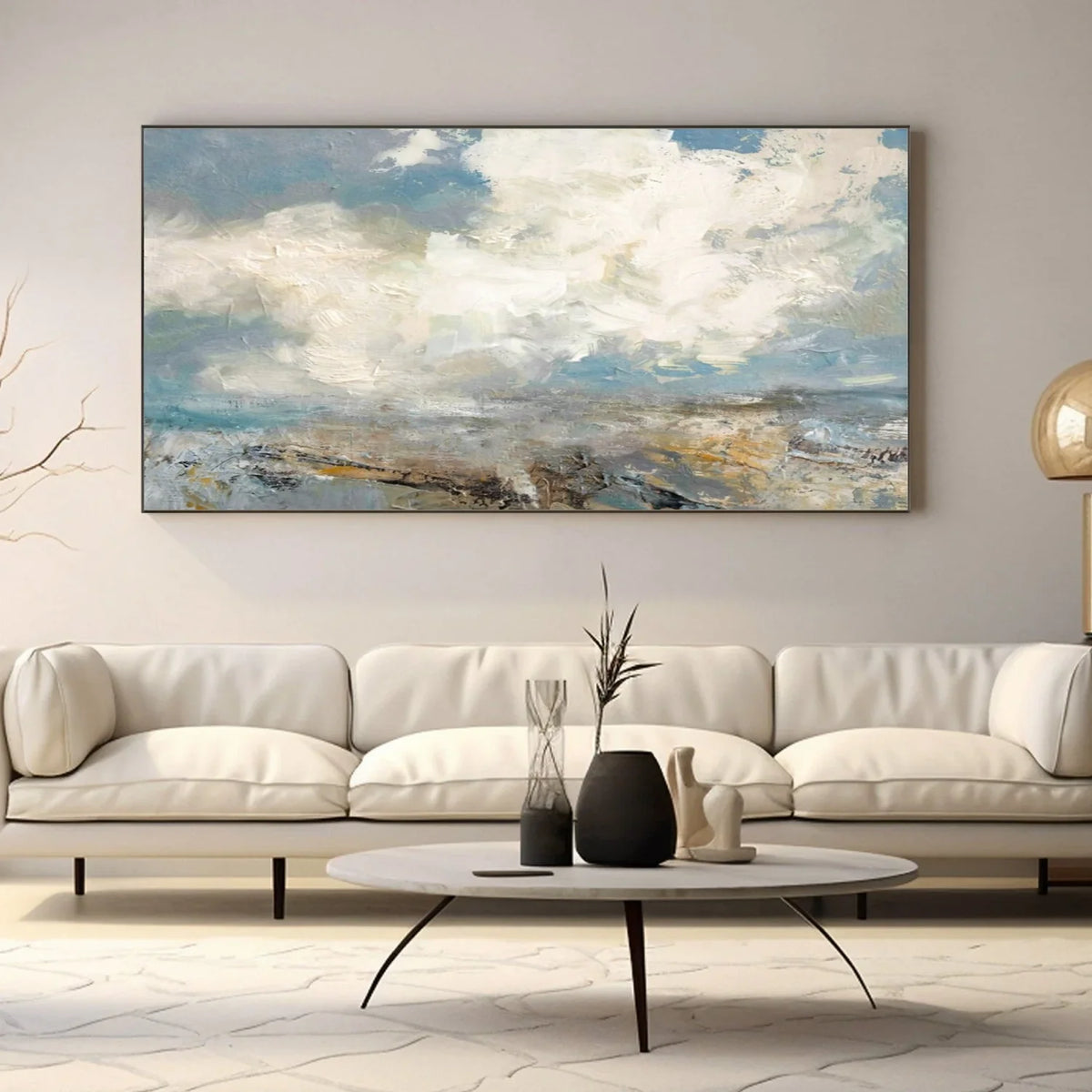 Ocean And Sky Abstract Canvas Art #OS 307