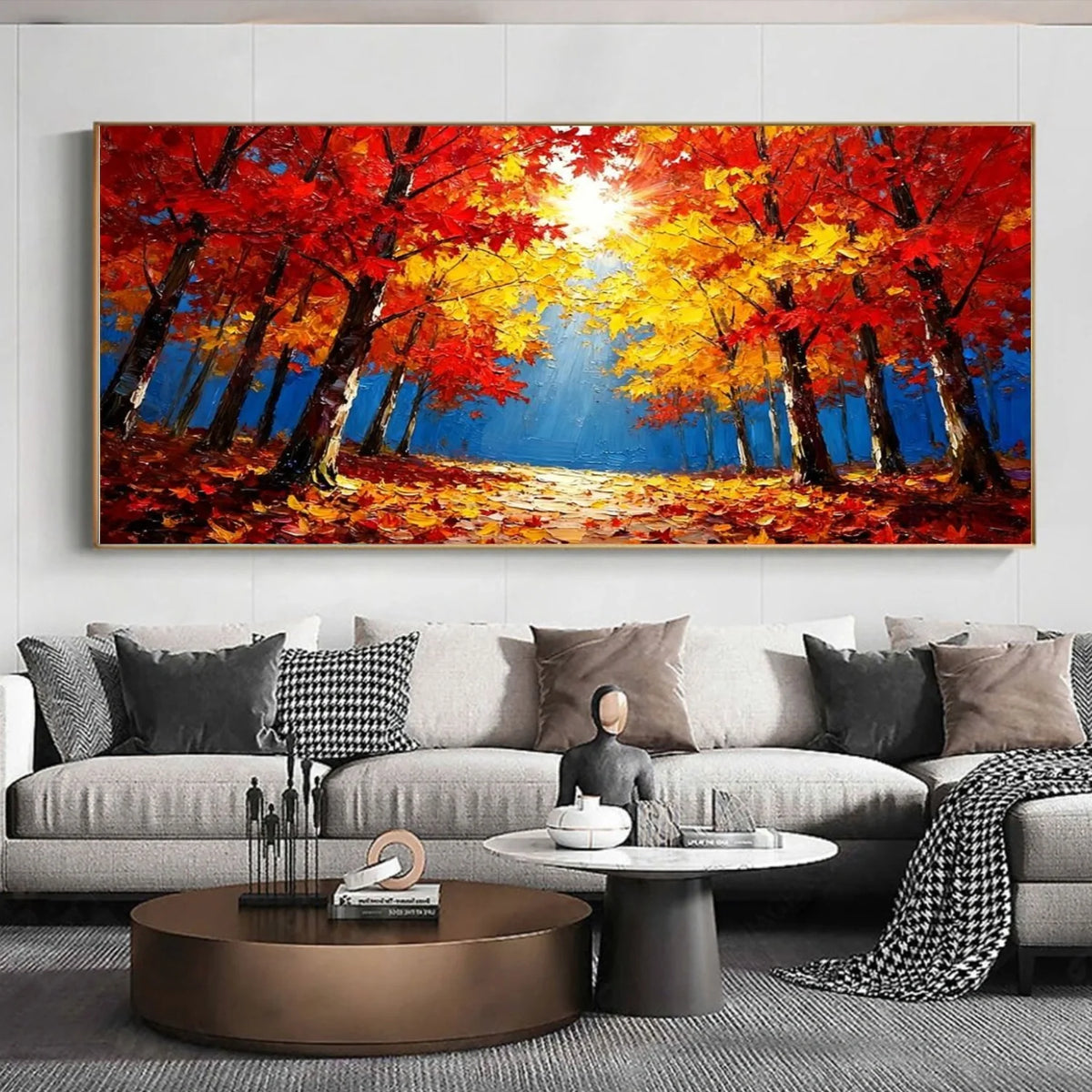 Colorful Flower & Tree Abstract Texture Canvas Art #FT 288