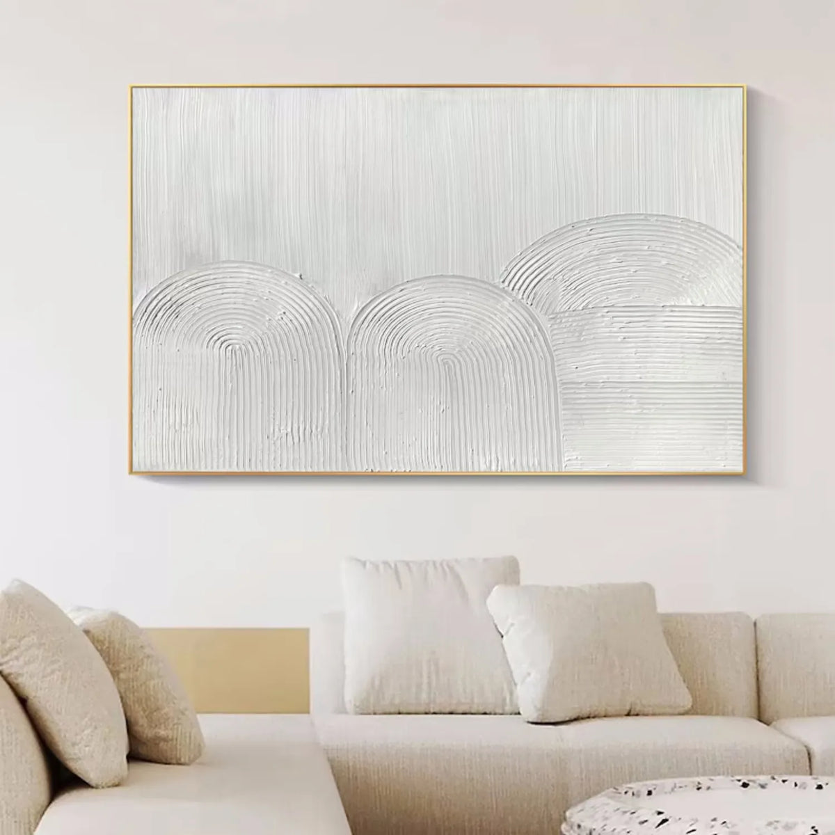 White Minimalist Textured Painting Canvas #MM280
