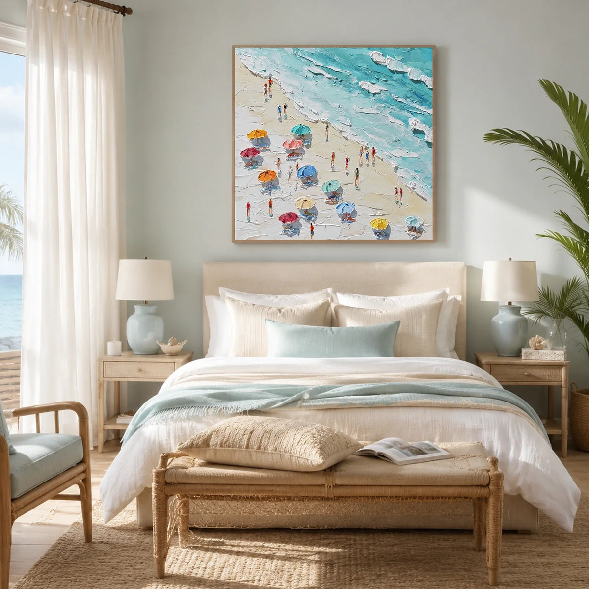 Ocean And Sky Abstract Texture Canvas Art #OS428