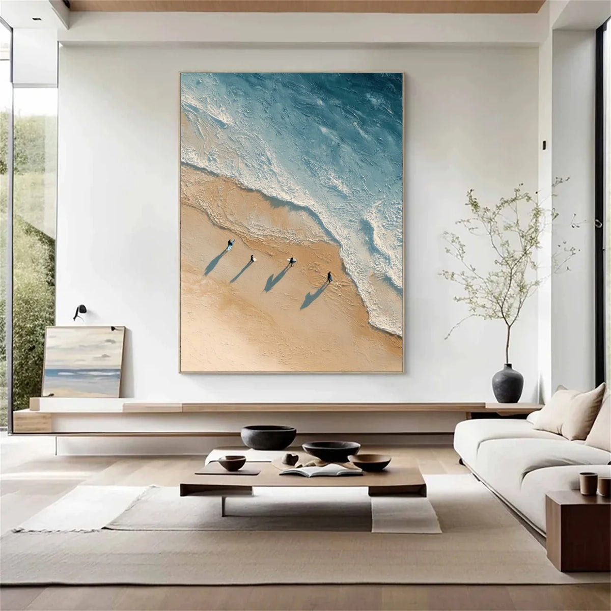 Ocean And Sky Abstract Texture Canvas Art #OS401