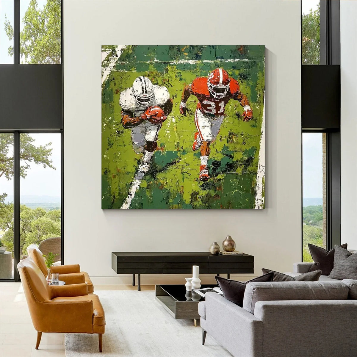 American Football Sports Art Textured Painting Canvas #SA006