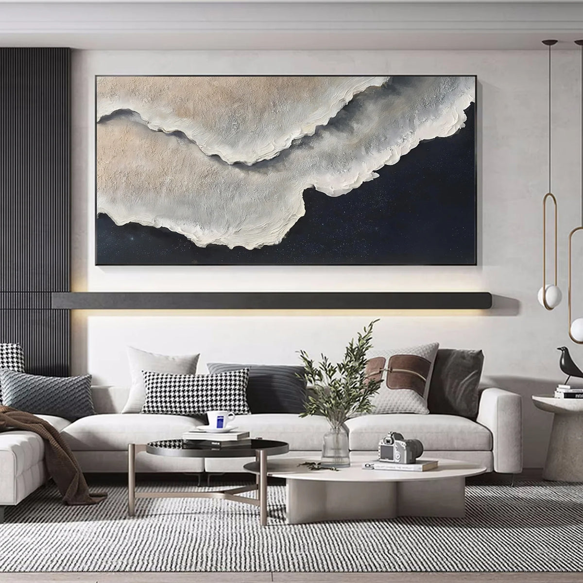 Ocean And Sky Abstract Texture Canvas Art #OS386