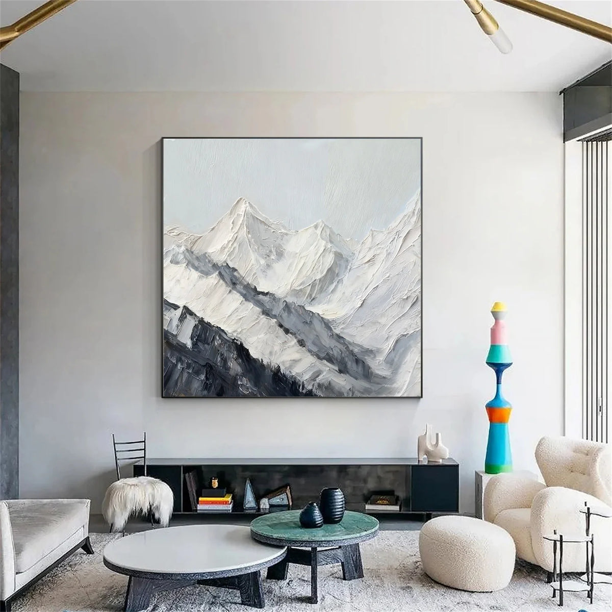 Abstract Mountain Textured Canvas Art #MM334