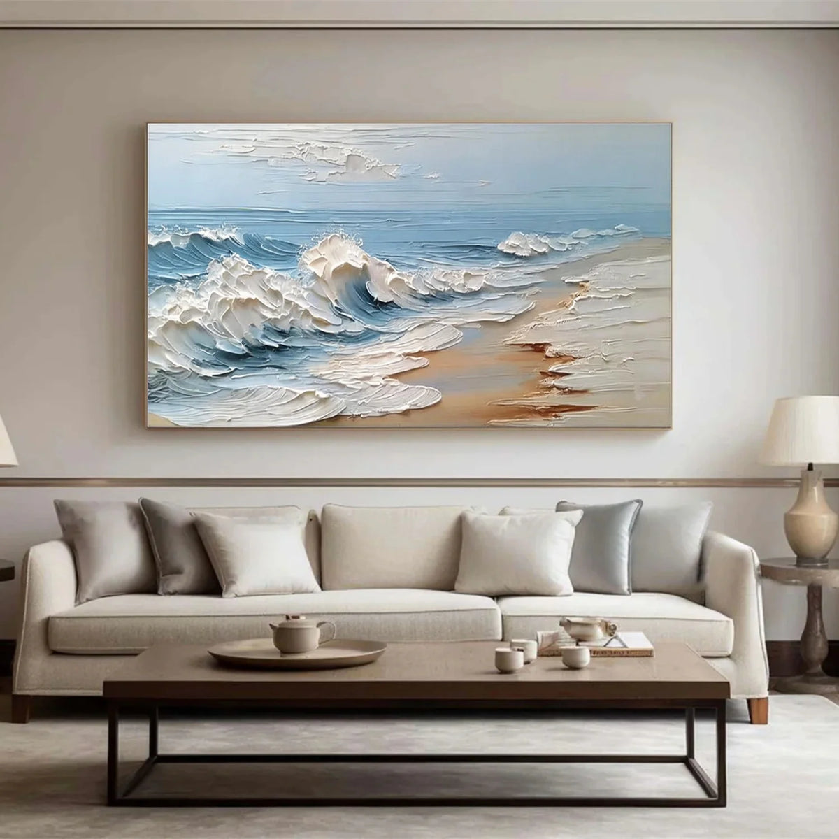 Ocean And Sky Abstract Texture Canvas Art #OS409