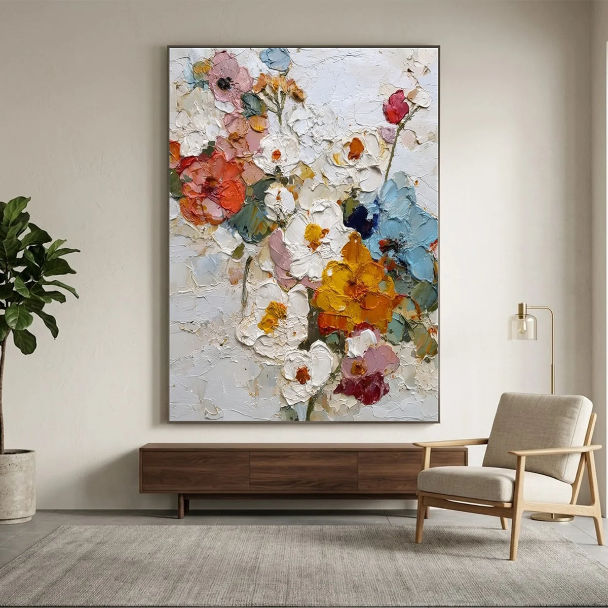 Flower & Tree Abstract Texture Canvas # FT 383