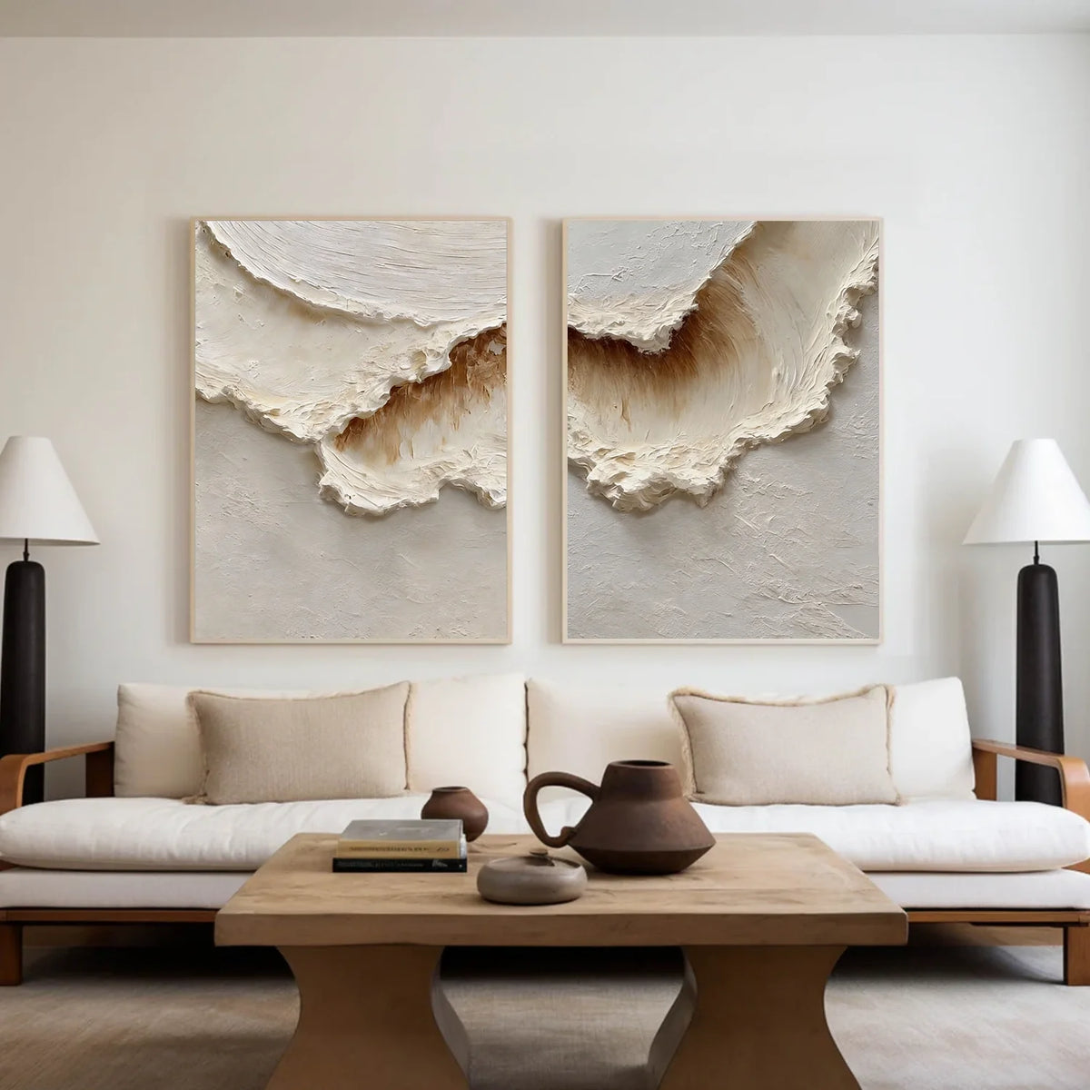 Ocean And Sky Abstract Texture Canvas Art Set of 2 #OS370
