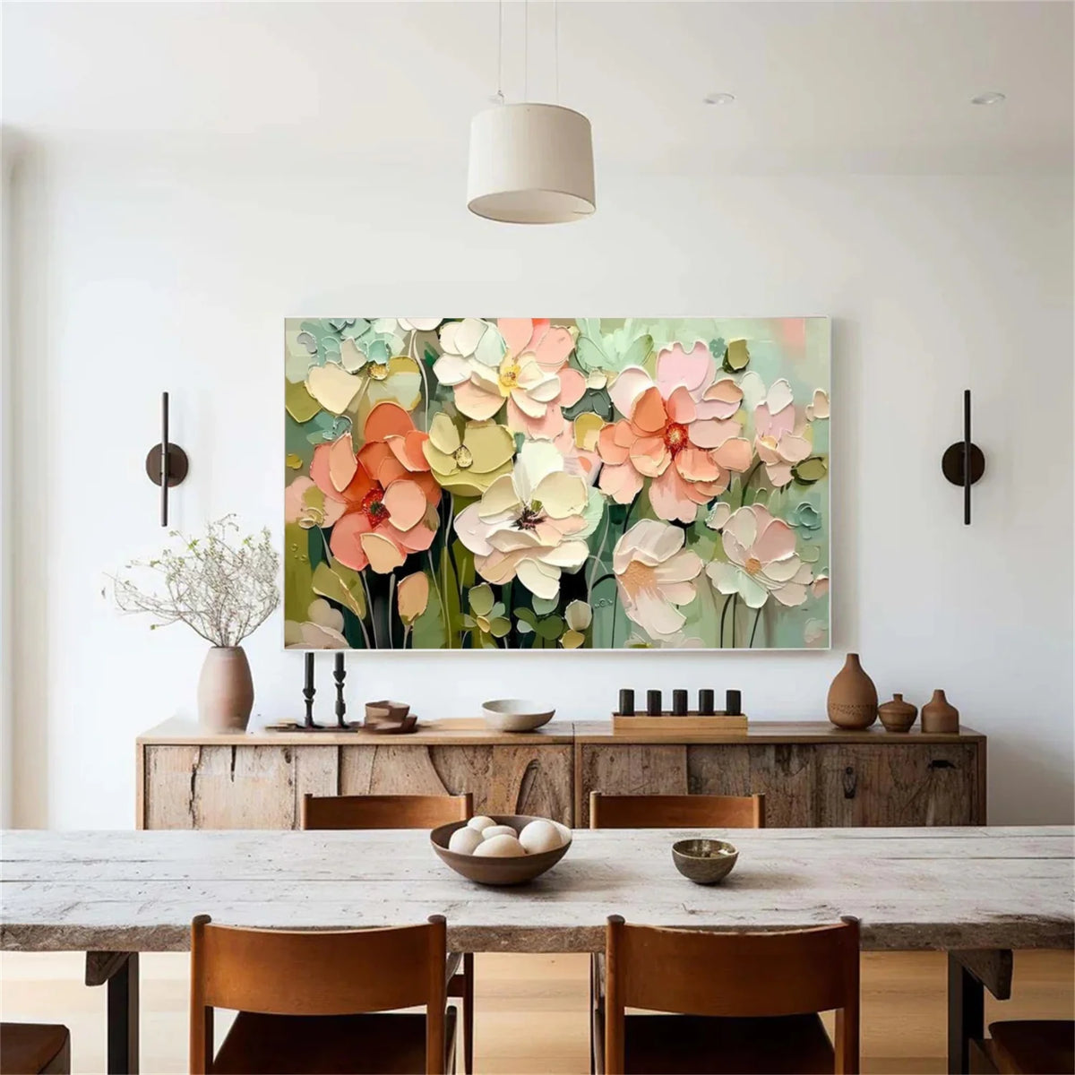 Flower & Tree Abstract Textured Canvas # FT 362