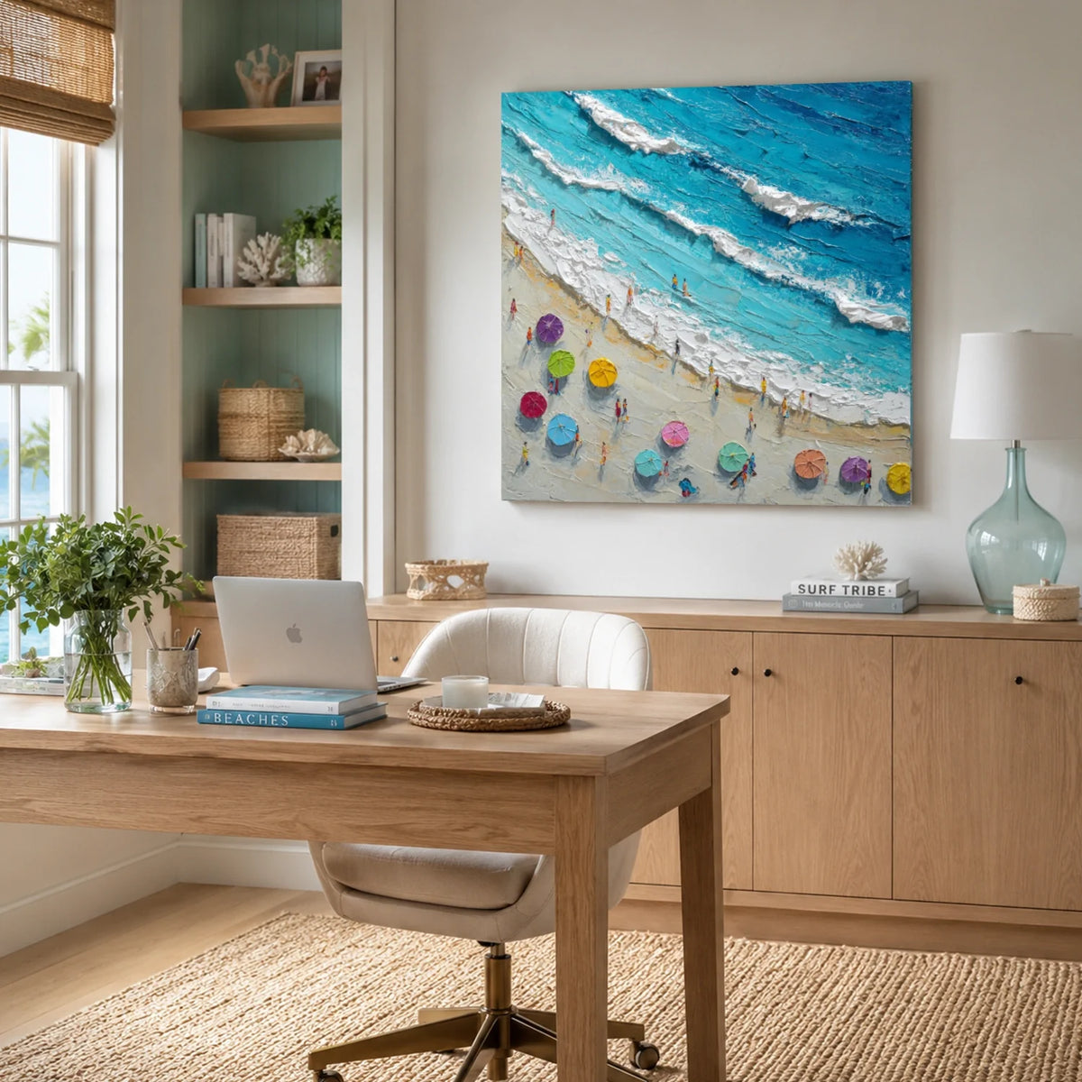 Ocean And Sky Abstract Texture Canvas Art #OS419