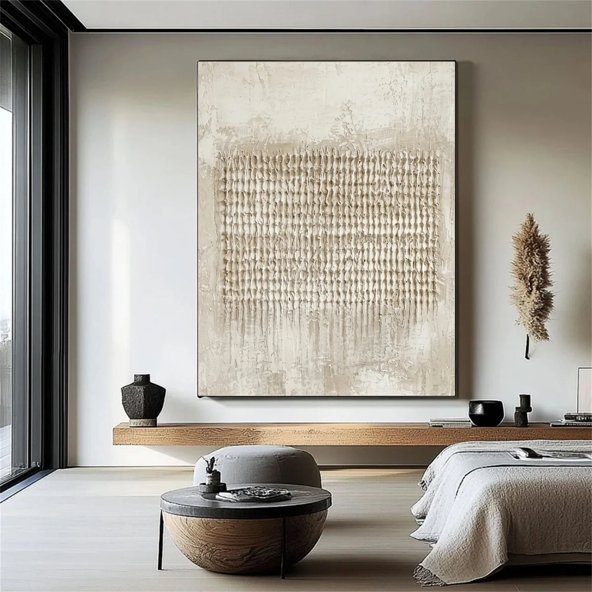 Beige & Brown Abstract Texture Wall Art #BB200