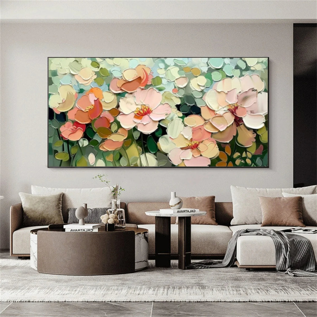Flower & Tree Abstract Textured Canvas # FT 365