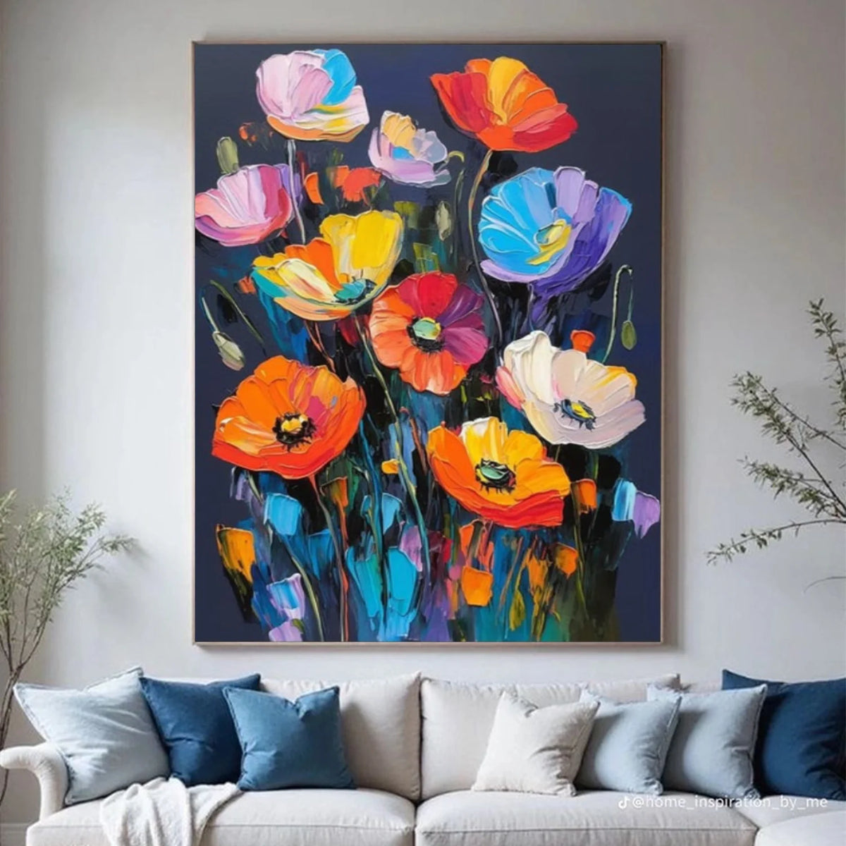 Flower & Tree Abstract Textured Canvas # FT 359