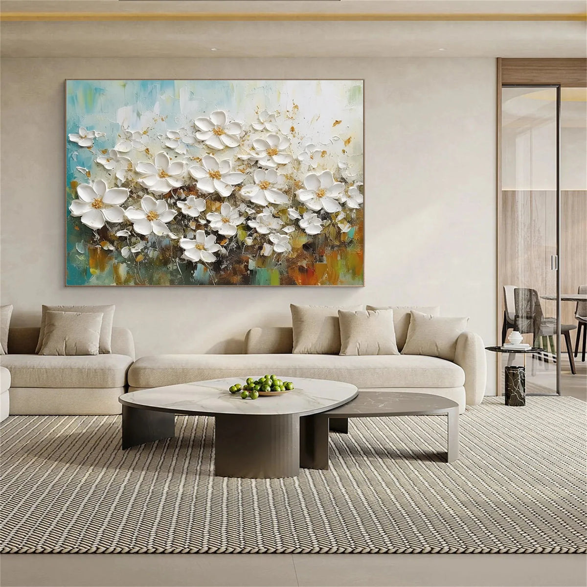 Flower And Tree Abstract Texture Canvas Art #FT 227