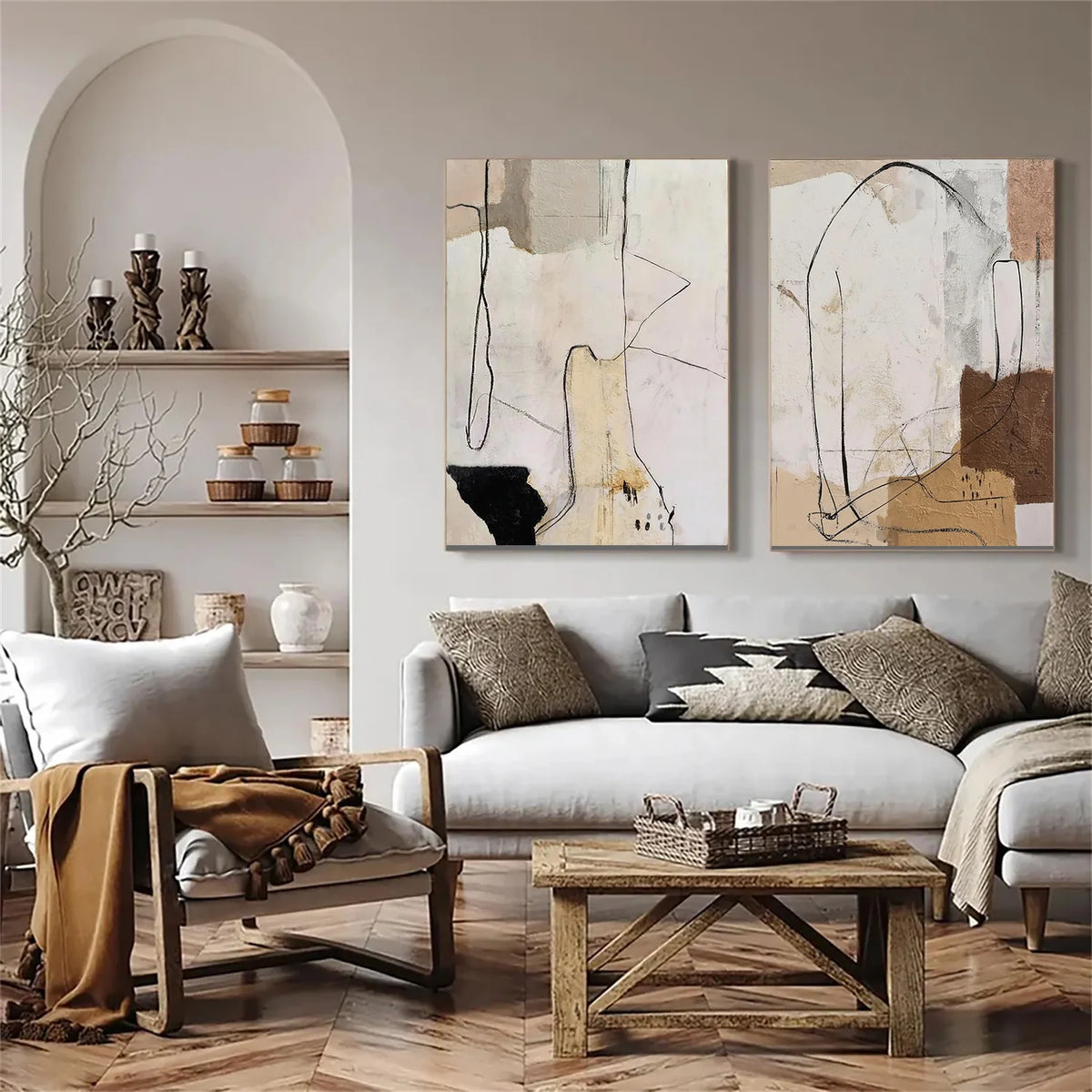 Abstract Texture Wall Art Set of 2 # AB699