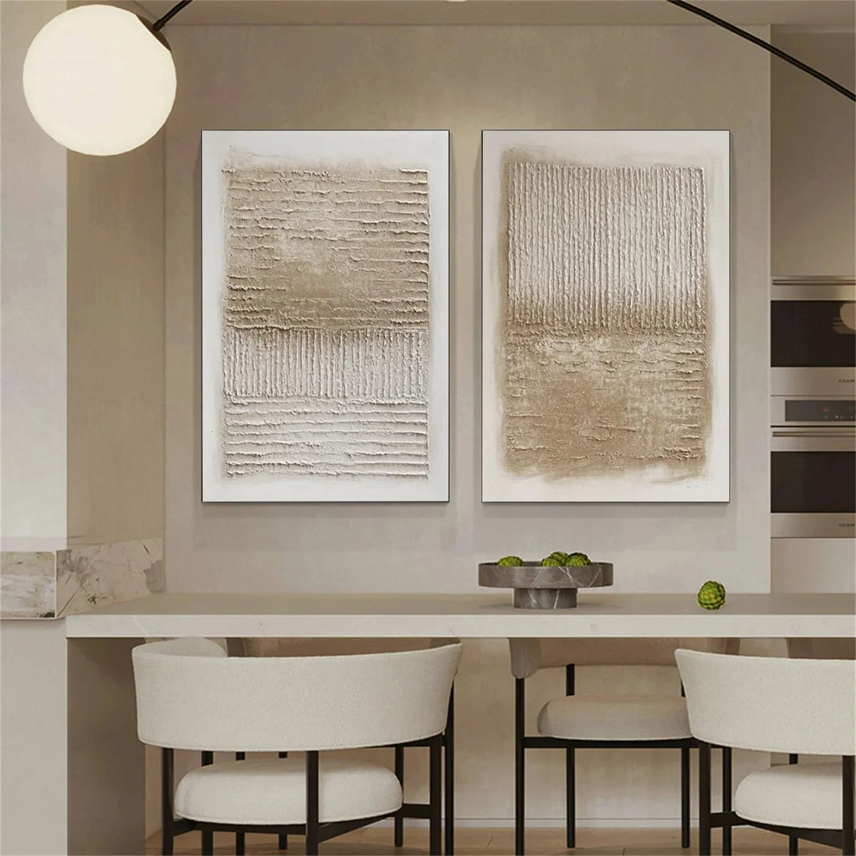 Beige & Brown Abstract Texture Set of 2 #BB191