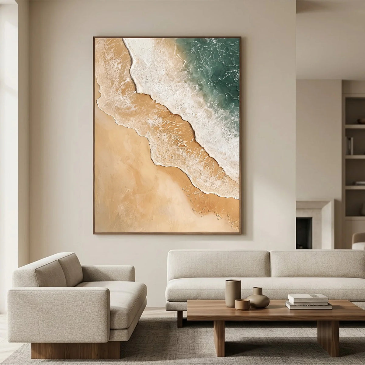 Ocean And Sky Abstract Texture Canvas Art #OS416