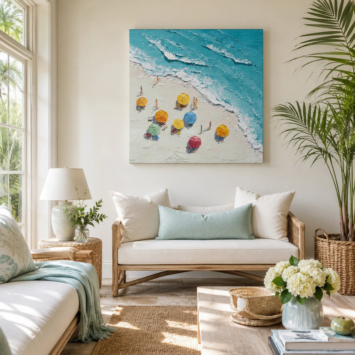 Ocean And Sky Abstract Texture Canvas Art #OS418