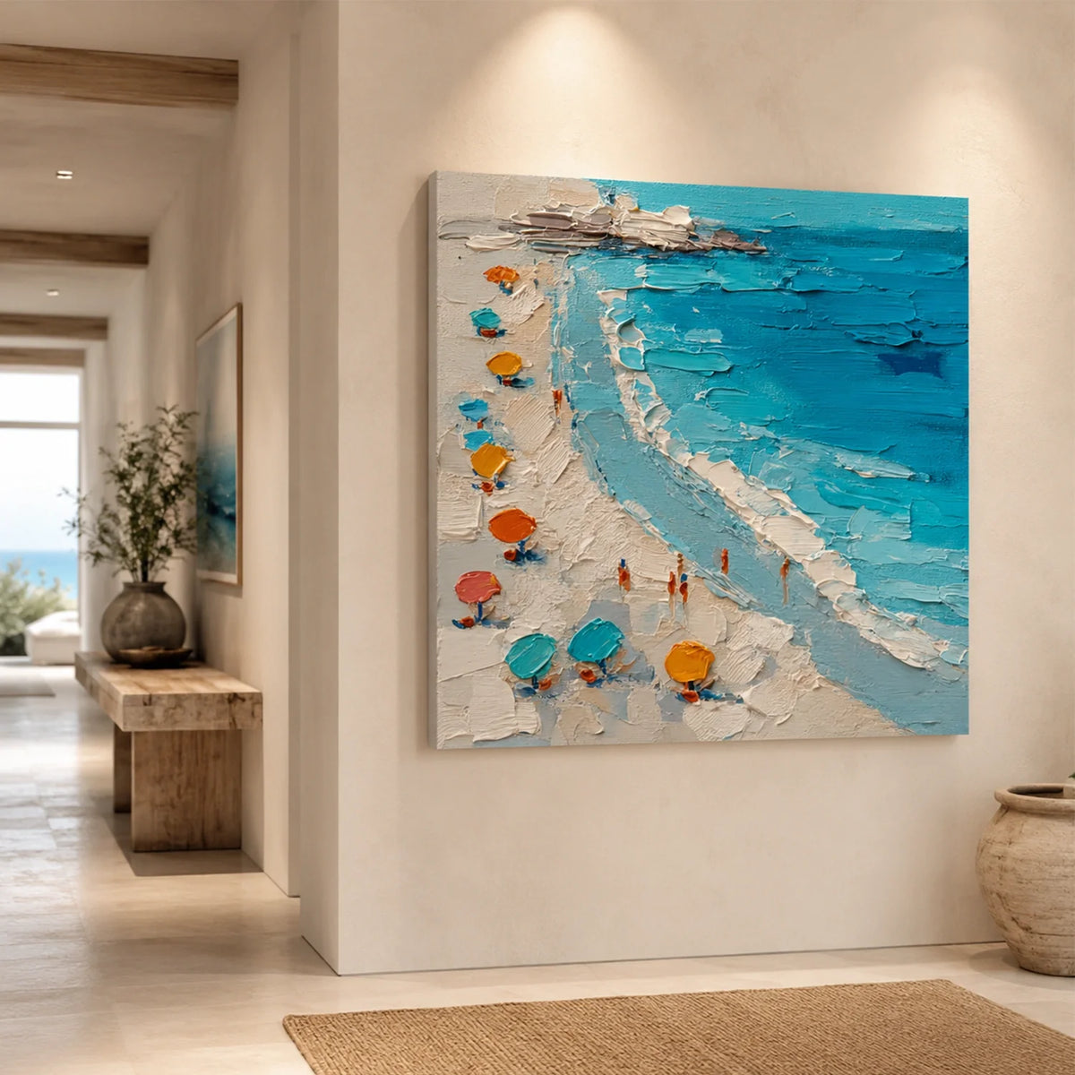 Ocean And Sky Abstract Texture Canvas Art #OS417