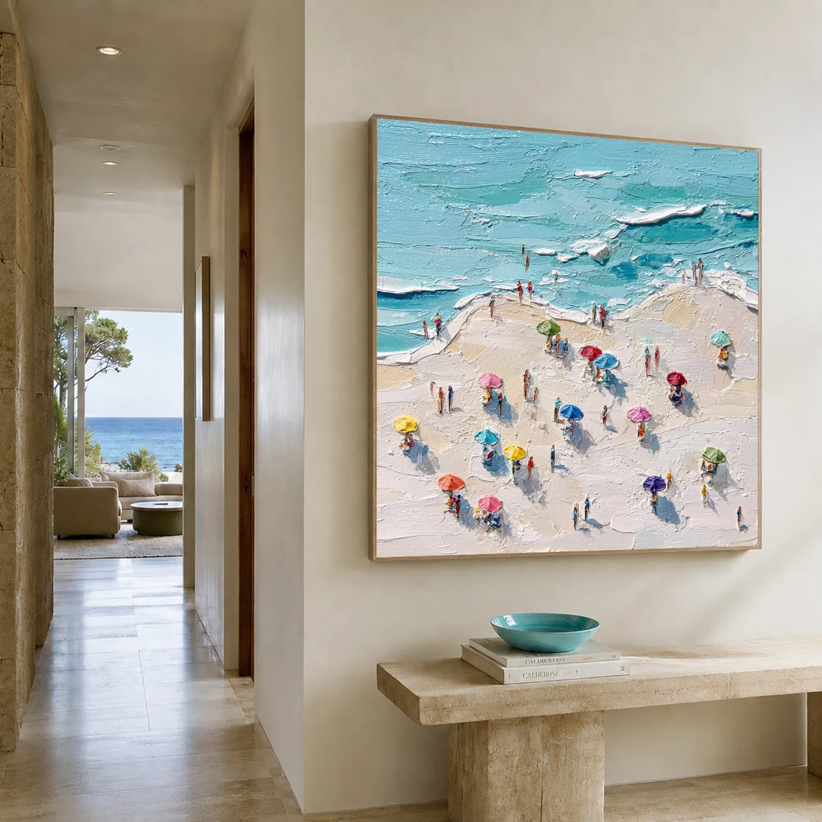 Ocean And Sky Abstract Texture Canvas Art #OS422