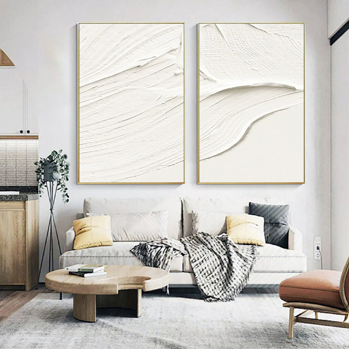 Plaster Art Minimalist Textured Paintings Set of 2 #MM053