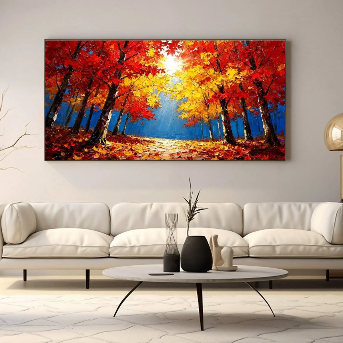 Colorful Flower & Tree Abstract Texture Canvas Art #FT 288